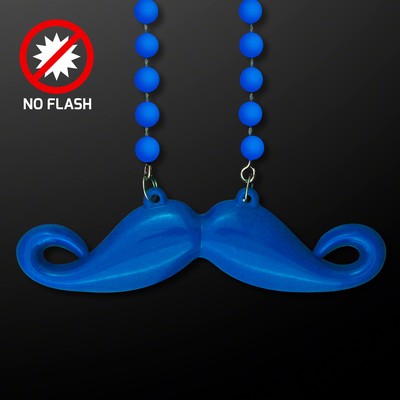 Beaded Blue Mustache Necklaces - BLANK