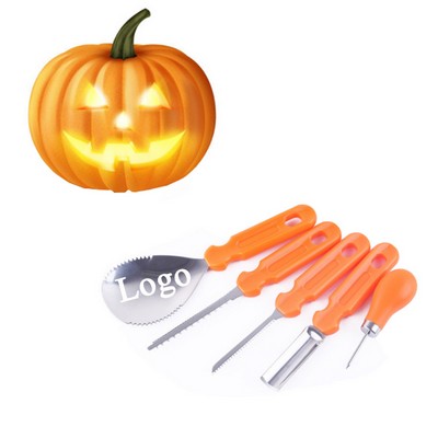 5 Piece Halloween Professional Pumpkin Carving Kit