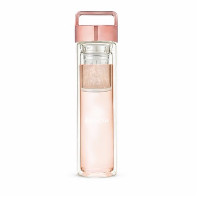 Dylan™ Rose Gold Glass Travel Infuser Mug by Pinky Up®