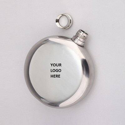 5 Oz. Portable Stainless Steel Round Hip Flask