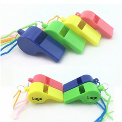 Plastic Whistle With Lanyard