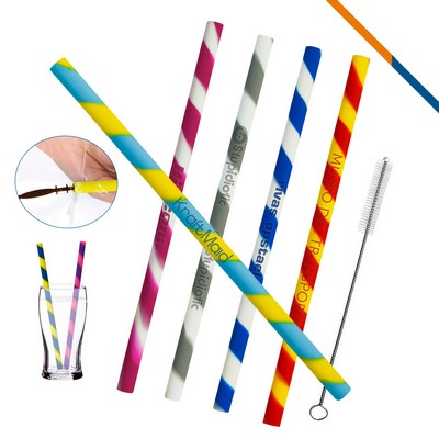 Pavonine Silicone Straw