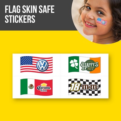 Custom Skin Safe Flag Stickers