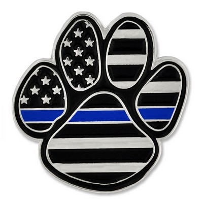 Thin Blue Line Paw Print Pin