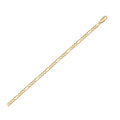 7" 18K Gold Hollow Figaro Bracelets - 2.4 gm