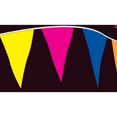 60' Fluorescent Standard Plasticloth Pennants w/24 Per String (Style H)