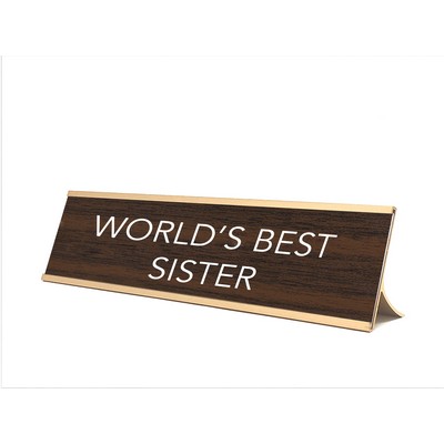 Novelty Nameplate Style ( World's Best Sister) - Metallic Frame