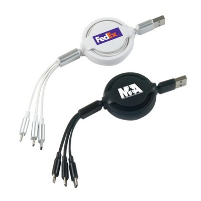 4' Retractable 3-in-1 Charging Cable