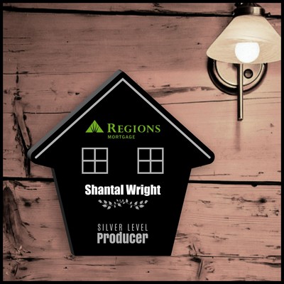 11" House Shaped Black Acrylic Plaque