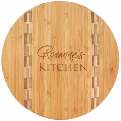 Round Bamboo Cutting Board w/Butcher Block Edge (11¾" x 5/8)