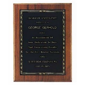 Sheffield Series American Walnut Plaque w/Gold Border Design (8"x 10")