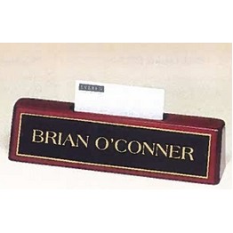 Airflyte® Rosewood Piano-Finish Nameplate w/Business Card Holder