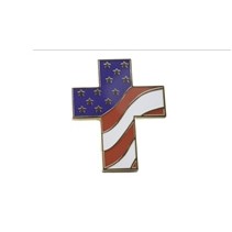 1.25" Stock Cross Pin w/US Flag