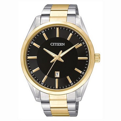 Citizen Men's Quartz Two-Tone Watch w/Black Dial