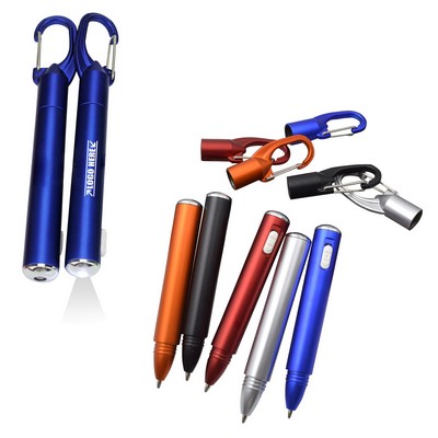 LED Flashlight Pen w/Carabiners