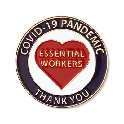 1-1/4 Inch Essential Workers "Thank You" COVID-19 Pandemic Lapel Pin