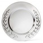 12" Chrome Plate Embossed Wreath Tray