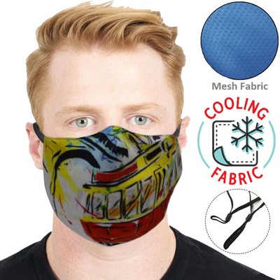 2-Layer Cooling Face Mask w/ Full Color Antibacterial Masks