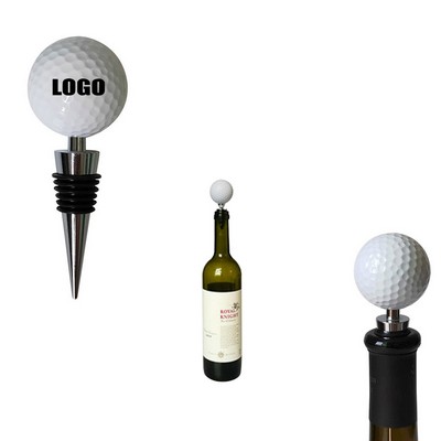 Golf Ball Shaped Wine Cork Bottle Stopper