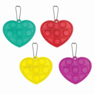 Fidget Popper Heart Shaped Keychain