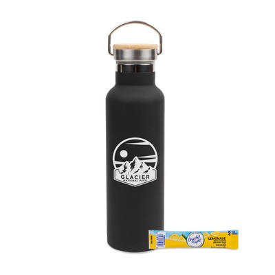 20 Oz. Stainless Steel Insulated Vacuum Bottle w/Lemonade Packet