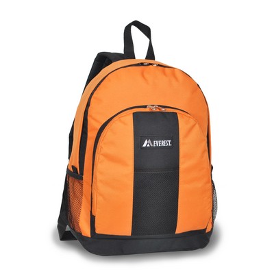 Everest Backpack with Front and Side Pockets, Orange/Black