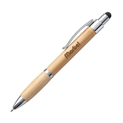 Kafza Bamboo Pen with Stylus - Silver