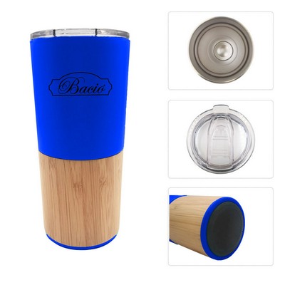 20 Oz Vacuum-Sealed Eco Bamboo Insulated Tumbler