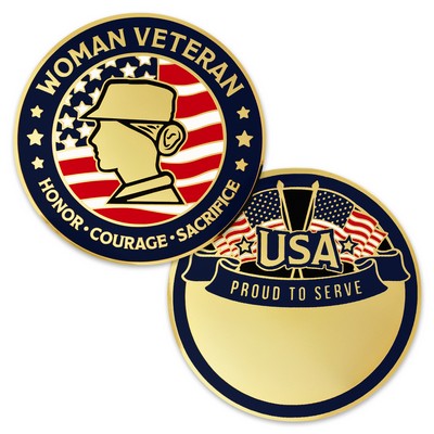 Female Veteran Coin - Engravable