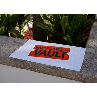 MaxxColor White Sport Rally Towel ( 15" x 24" )