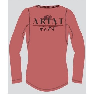 Ariat® Rebar® Workman Barn Graphic Faded Rose Pink Long Sleeve T-Shirt