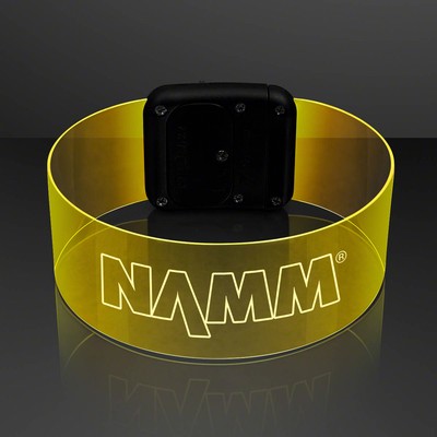 Laser Engraved - Cosmic Yellow LED Neon Bracelets - Domestic Print