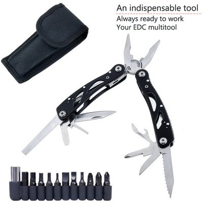 24in1 Poeland Multitool Pliers Set Stainless Steel Screwdriver Tool with 11 Screwdriver Bits