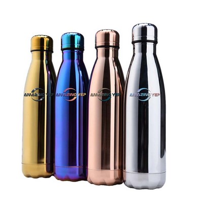 Glossy Bowling-Shaped Stainless Steel Bottle 17oz.