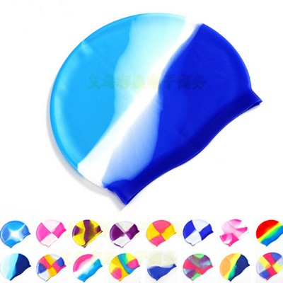 Colorful Waterproof Silicone Bathing Adult Swim Hat