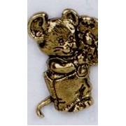 Courting Mouse w/Bouquet Stock Casting Lapel Pin