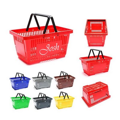 2 Handle Plastic Shopping Basket