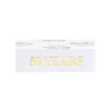 50 Years Stk A Rbn White Ribbon Gold Imprint