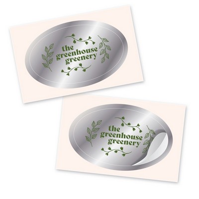 1.5" x 2.5" Oval Foil Sticker