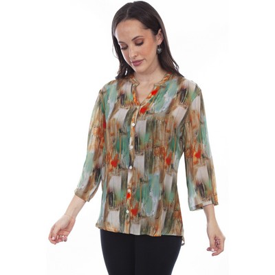 Honey Creek Multi Color Print Blouse