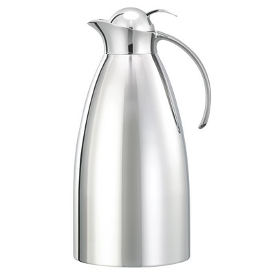 Marquette Series Polished Stainless Steel Lined Carafe w/Push Button Lid (2 Liter)