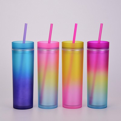 16oz Gradient Rainbow Color Water Cup