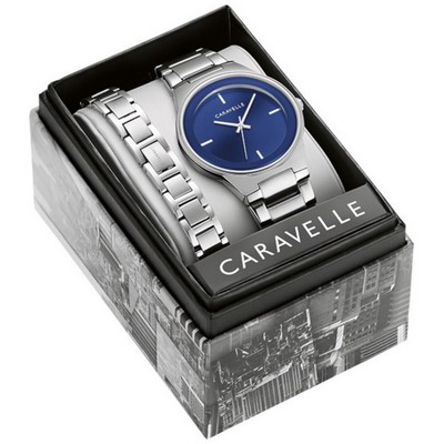 Caravelle Men's Watch and Bracelet Boxed Set