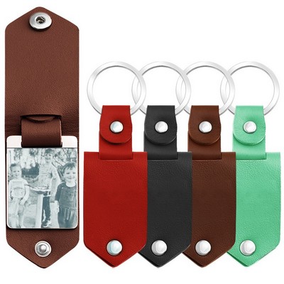 PU Leather Photo Frame Keychain