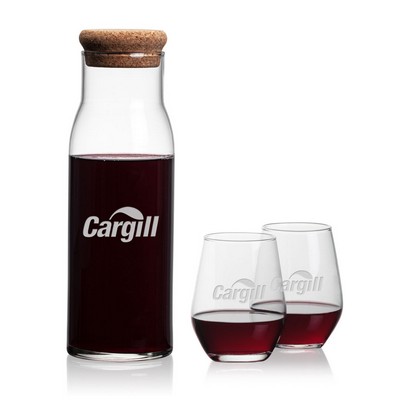 Aviston Carafe & 2 Mandelay Stemless Wine