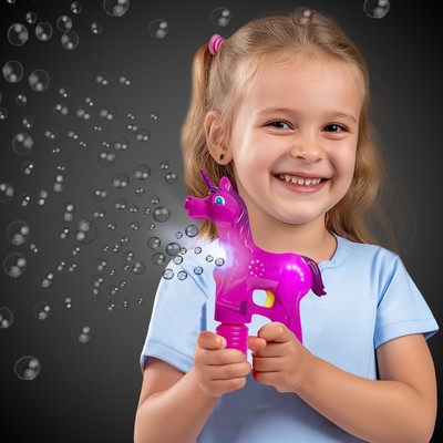 Magical Pink Unicorn LED Bubble Gun