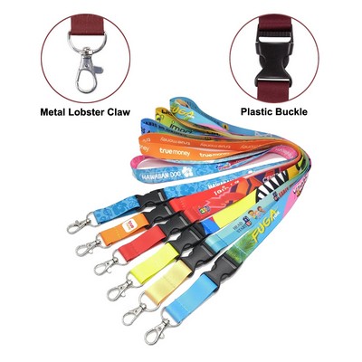 1'' Full Color Breakaway Lanyard w/Lobster Claw