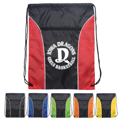 Drawstring Backpack - Two Tone Polyester Drawstring Bags