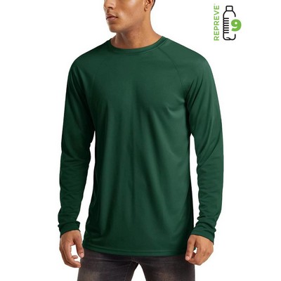 Repreve Men's Raglan 100% Recycled Polyester Performance Long Sleeve T-Shirt