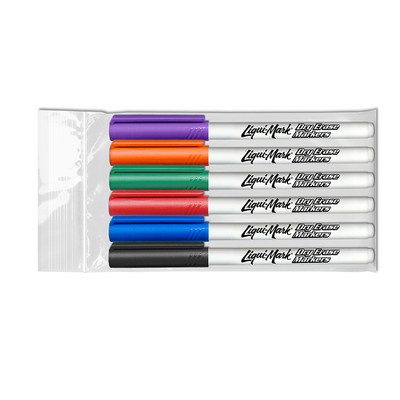 Liqui-Mark® Fine Point Dry Erase Markers - USA Made - 6 Pack